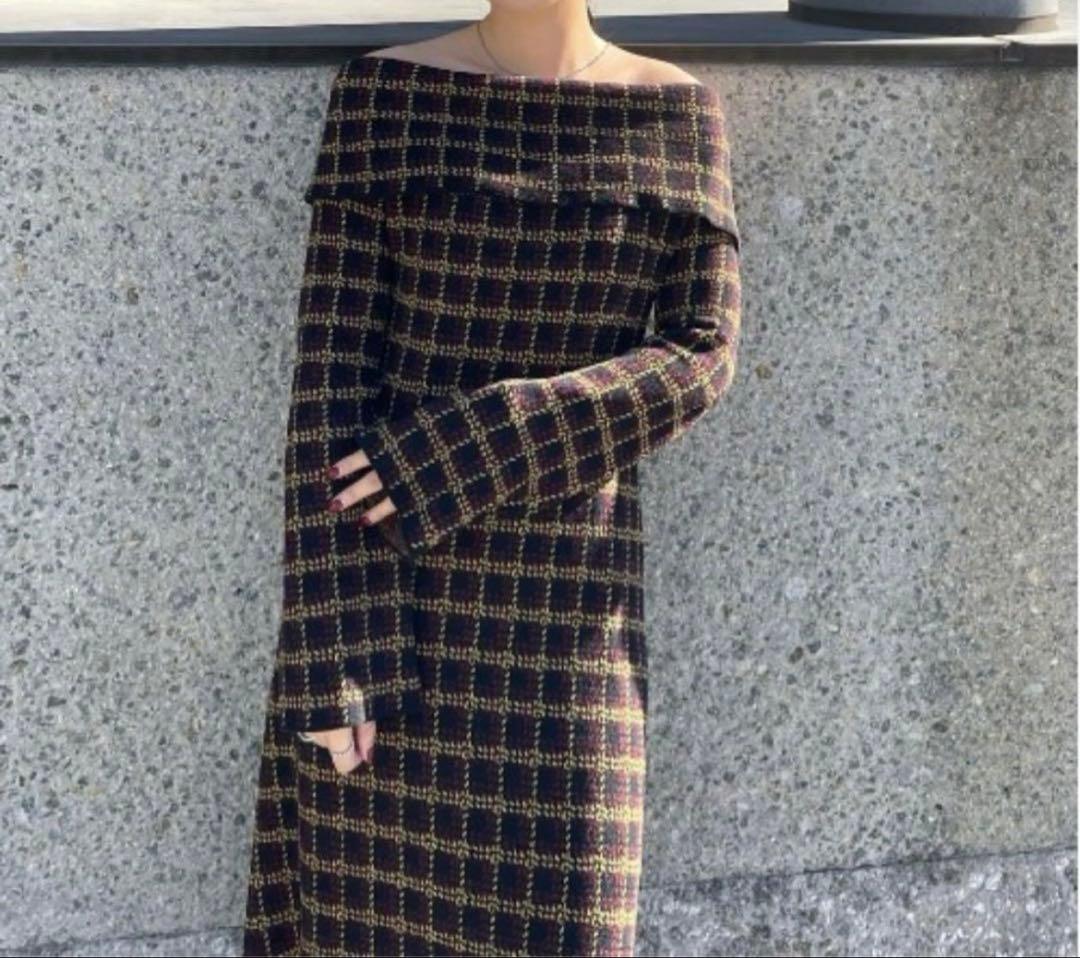 新品未使用タグ付KNITDRESS S AMERIOUNDOFFSHOULDER