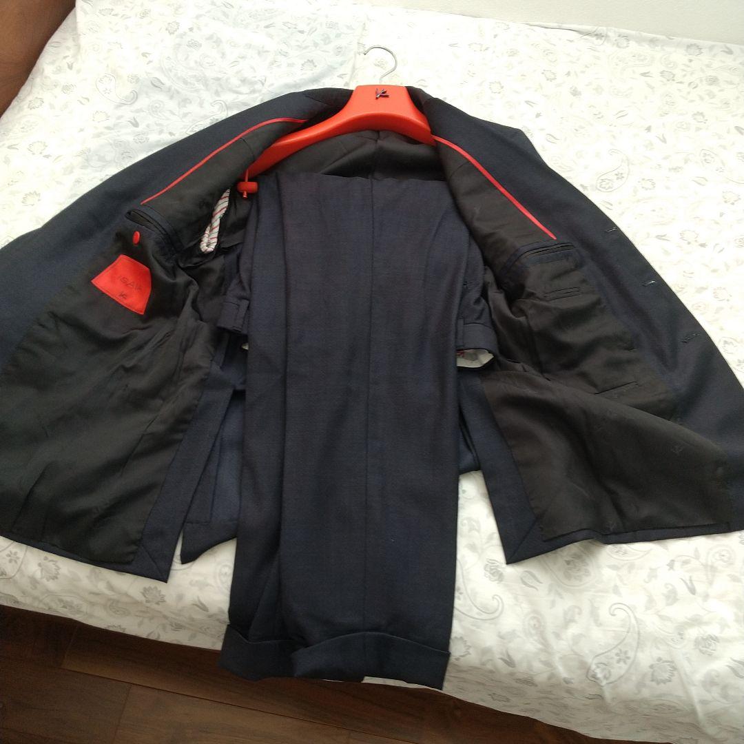 極上美品❗️isaia 長谷部 微艶 卒業式 入社式 ダークネイビー 濃紺