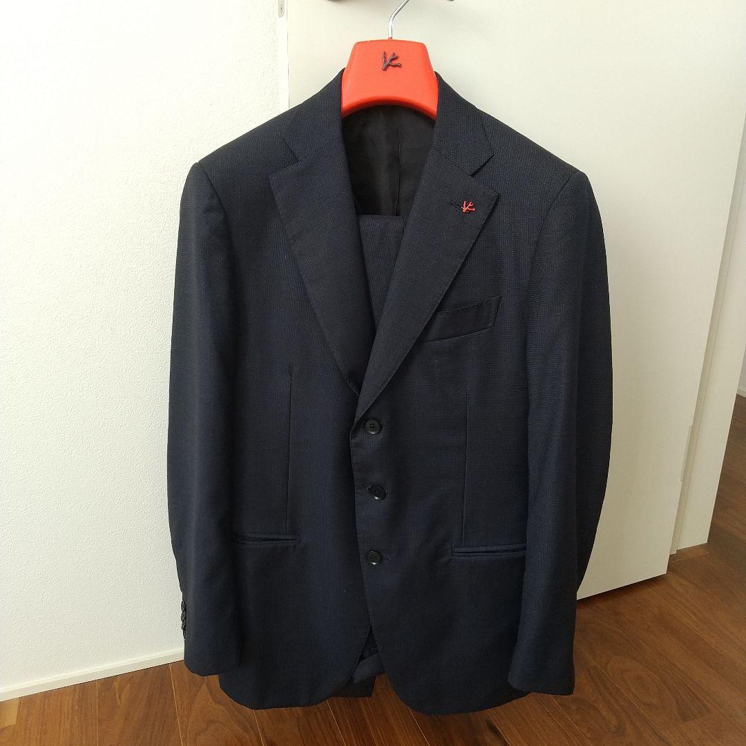 極上美品❗️isaia 長谷部 微艶 卒業式 入社式 ダークネイビー 濃紺