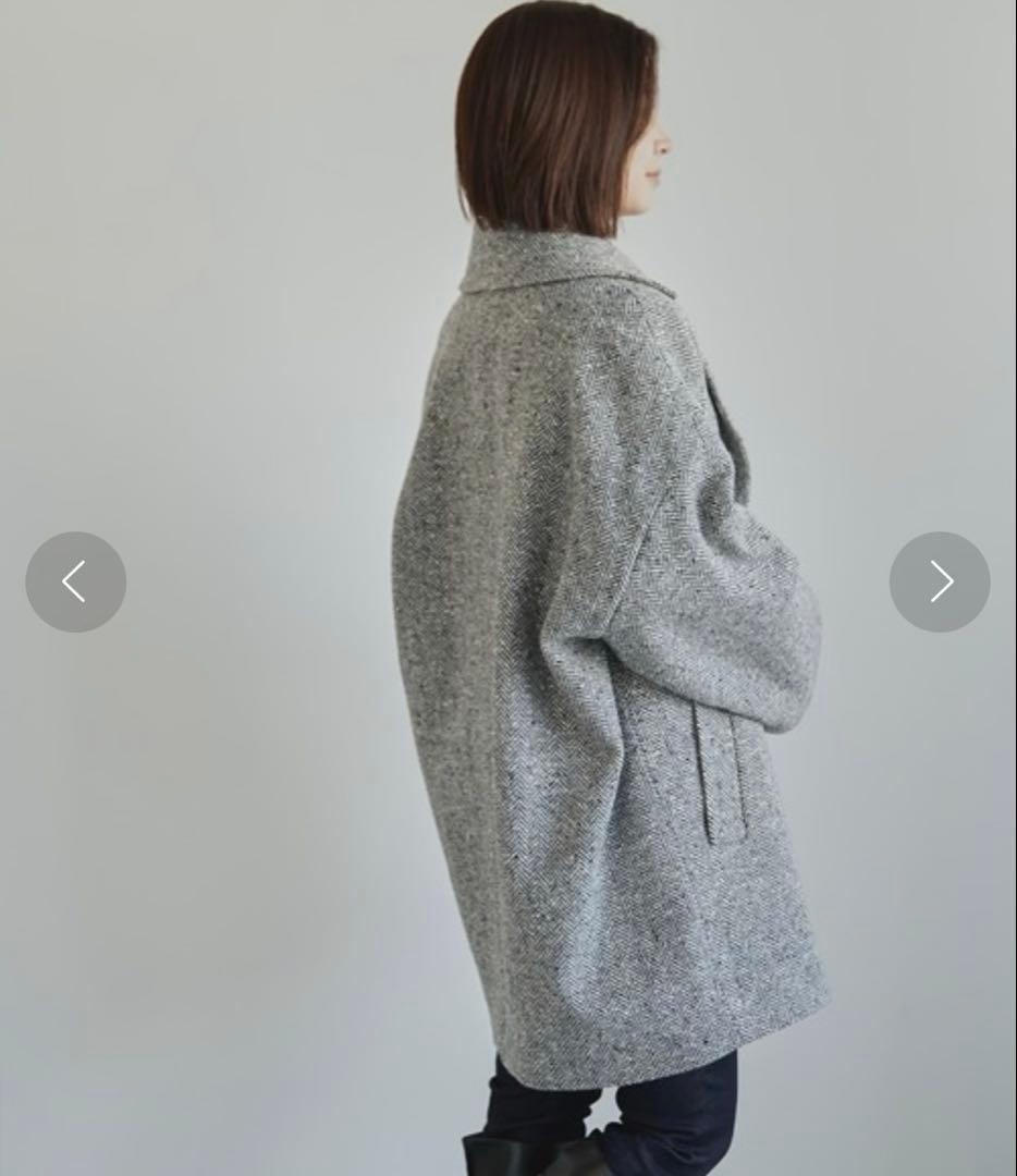 みん【YANUK/ヤヌーク】 ヘリンボーン ボクシーコート 未使用