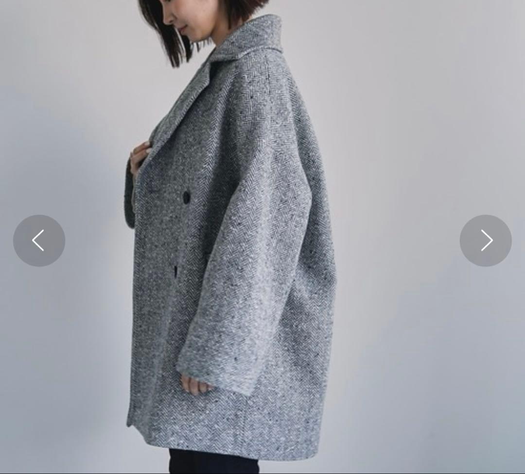 みん【YANUK/ヤヌーク】 ヘリンボーン ボクシーコート 未使用