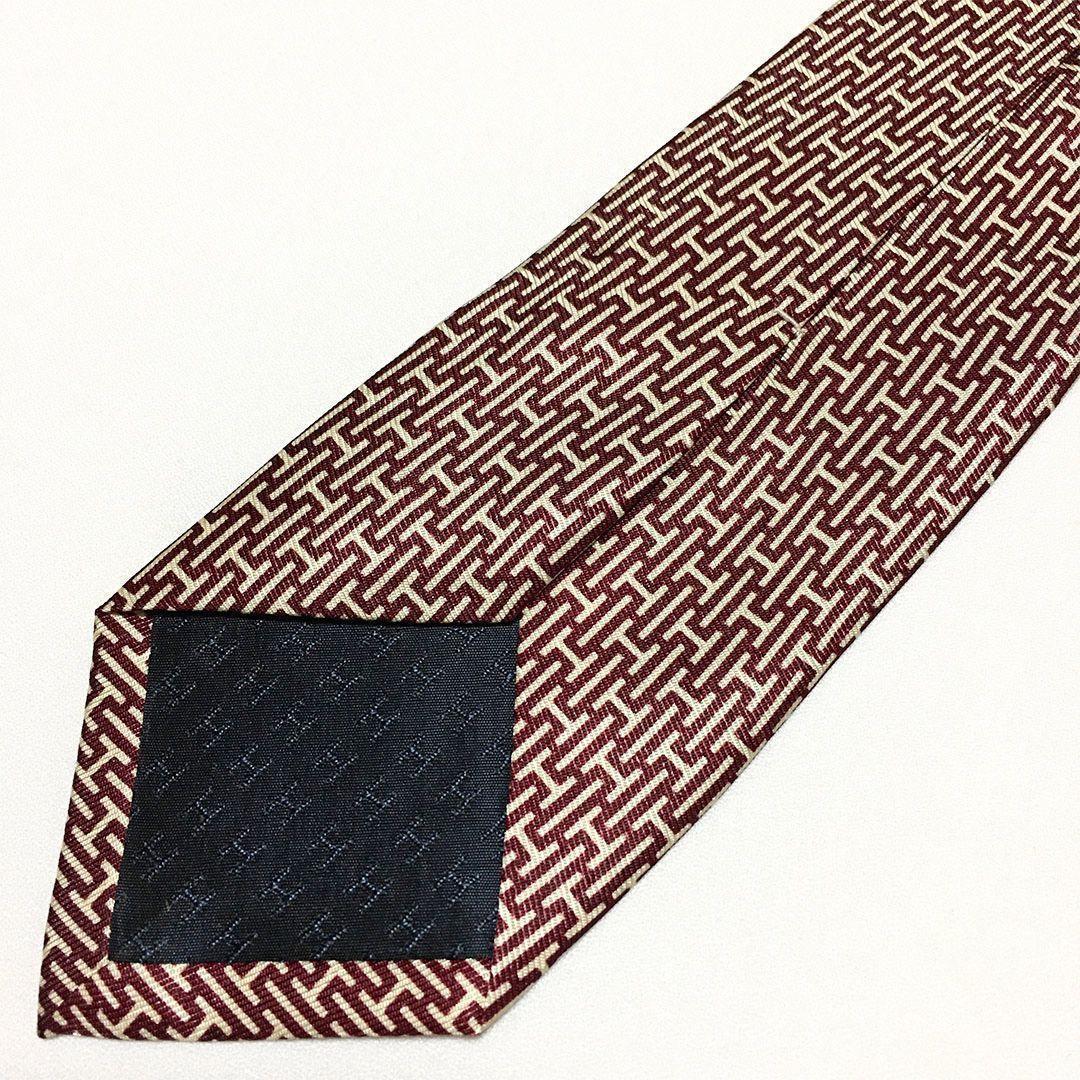 未使用級 H織りタイ ファソネH H柄 エルメス HERMES ネクタイ