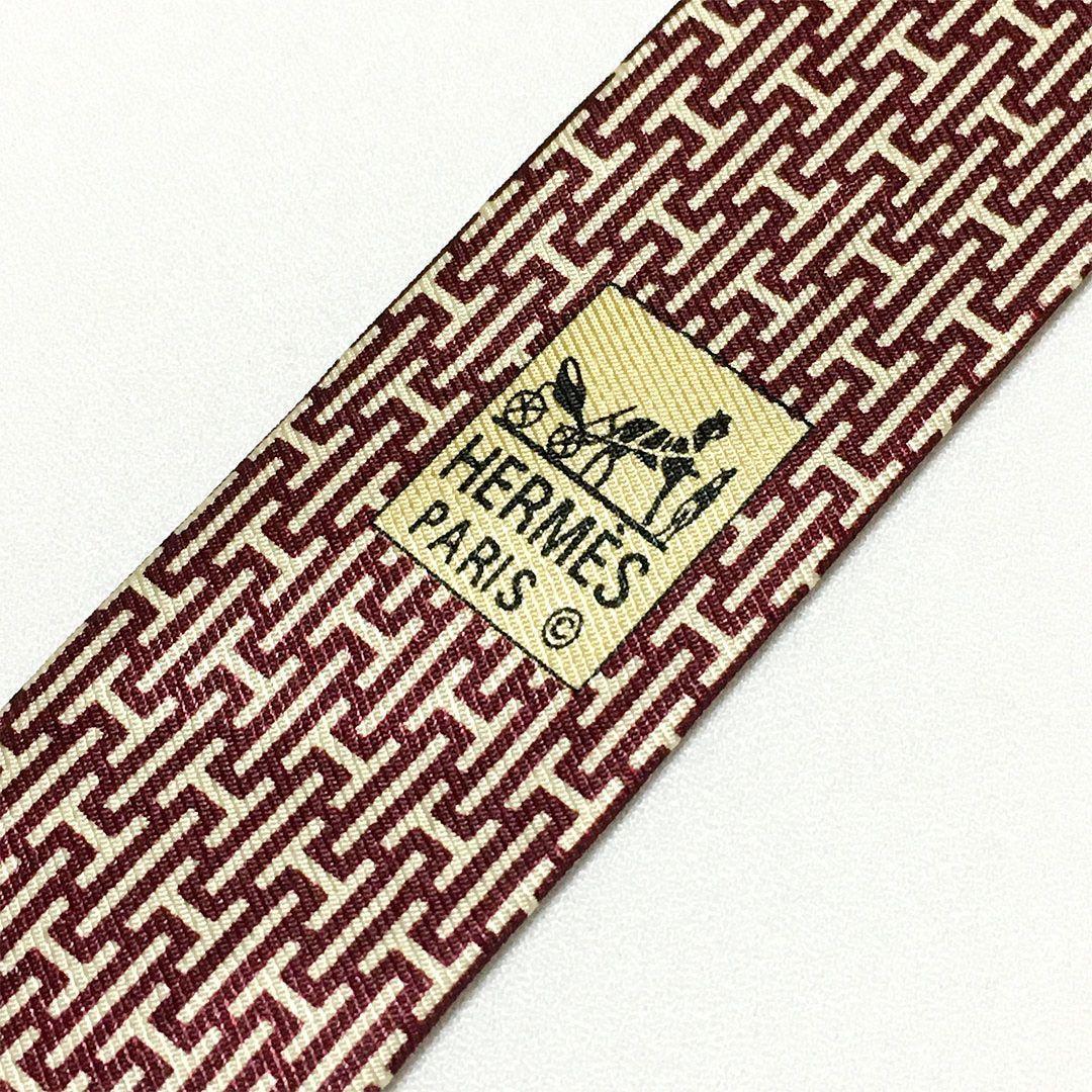 未使用級 H織りタイ ファソネH H柄 エルメス HERMES ネクタイ