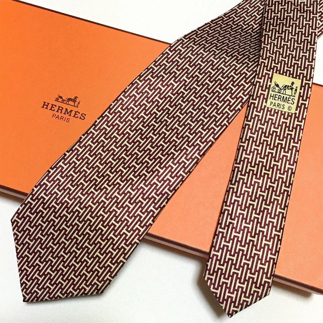 未使用級 H織りタイ ファソネH H柄 エルメス HERMES ネクタイ