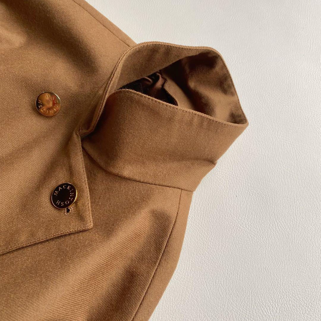【英国製/金ボタン】マッキントッシュ ウール ダブルコート 34 キャメル