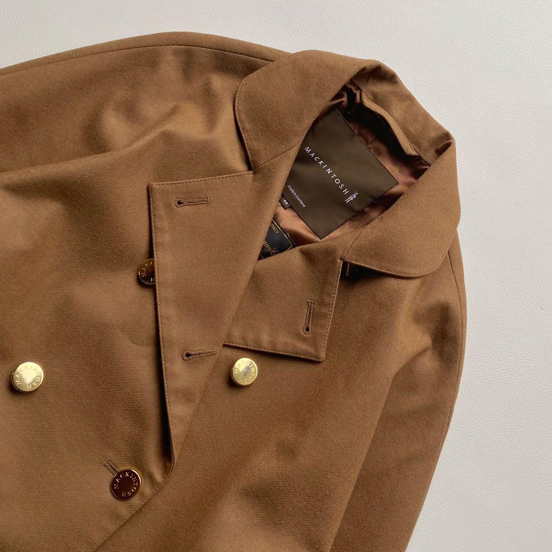 【英国製/金ボタン】マッキントッシュ ウール ダブルコート 34 キャメル