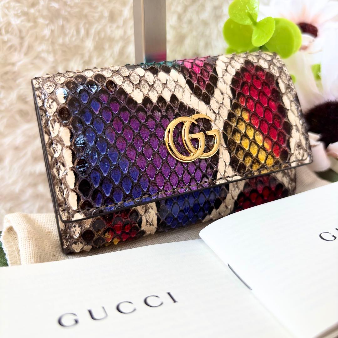 付属品完備 未使用級 キーケース カードケース パイソン マーモント