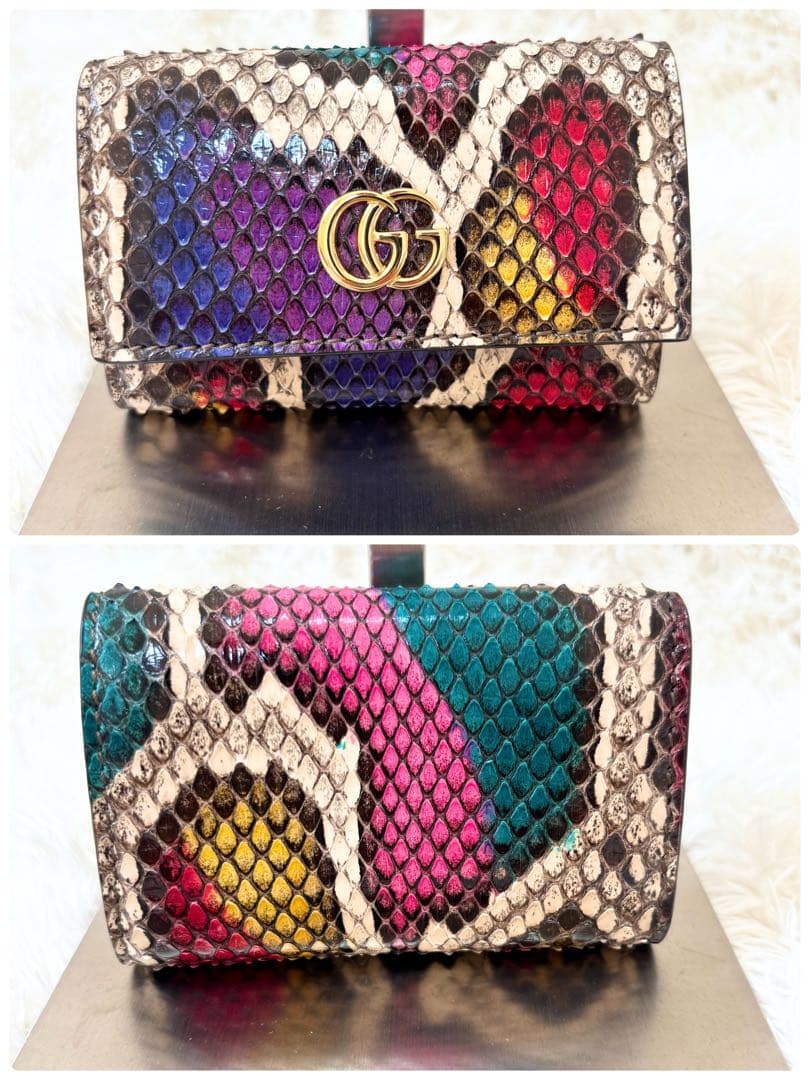 付属品完備 未使用級 キーケース カードケース パイソン マーモント