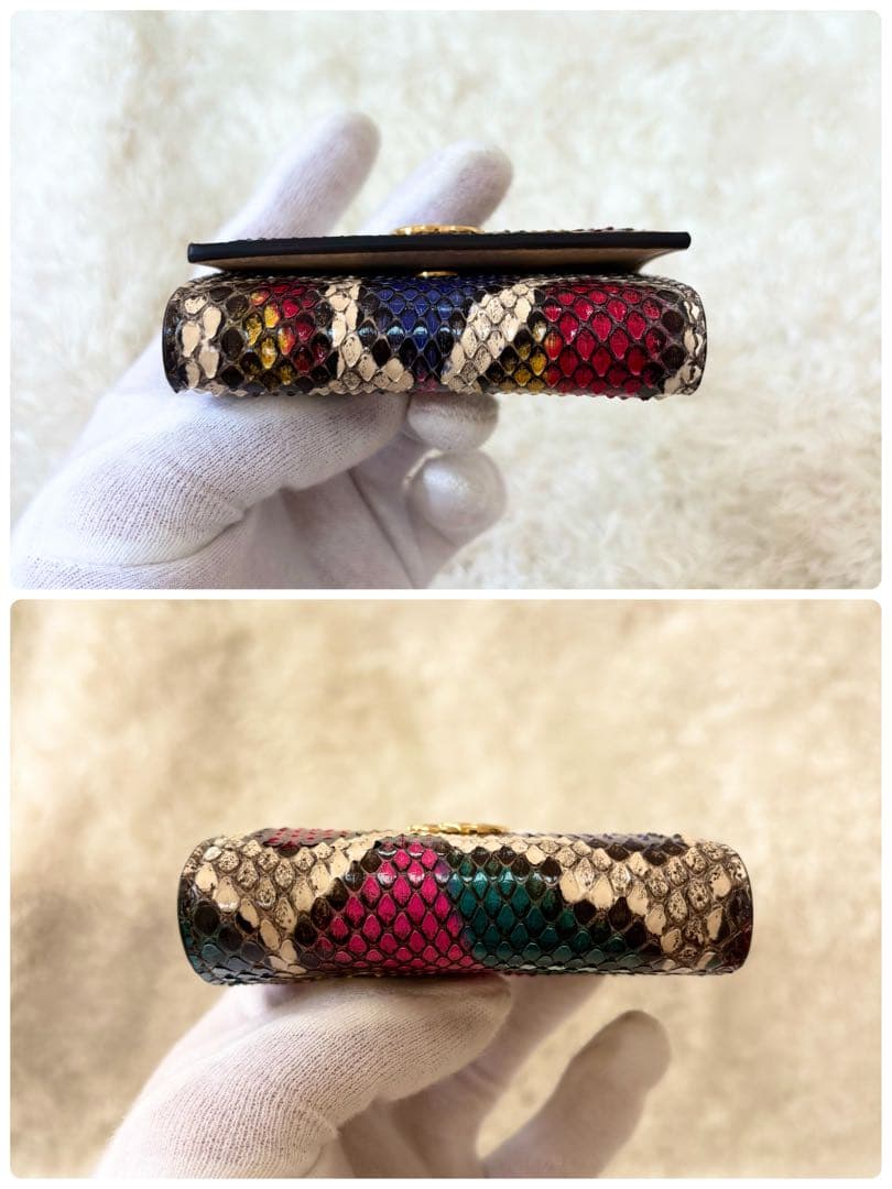 付属品完備 未使用級 キーケース カードケース パイソン マーモント