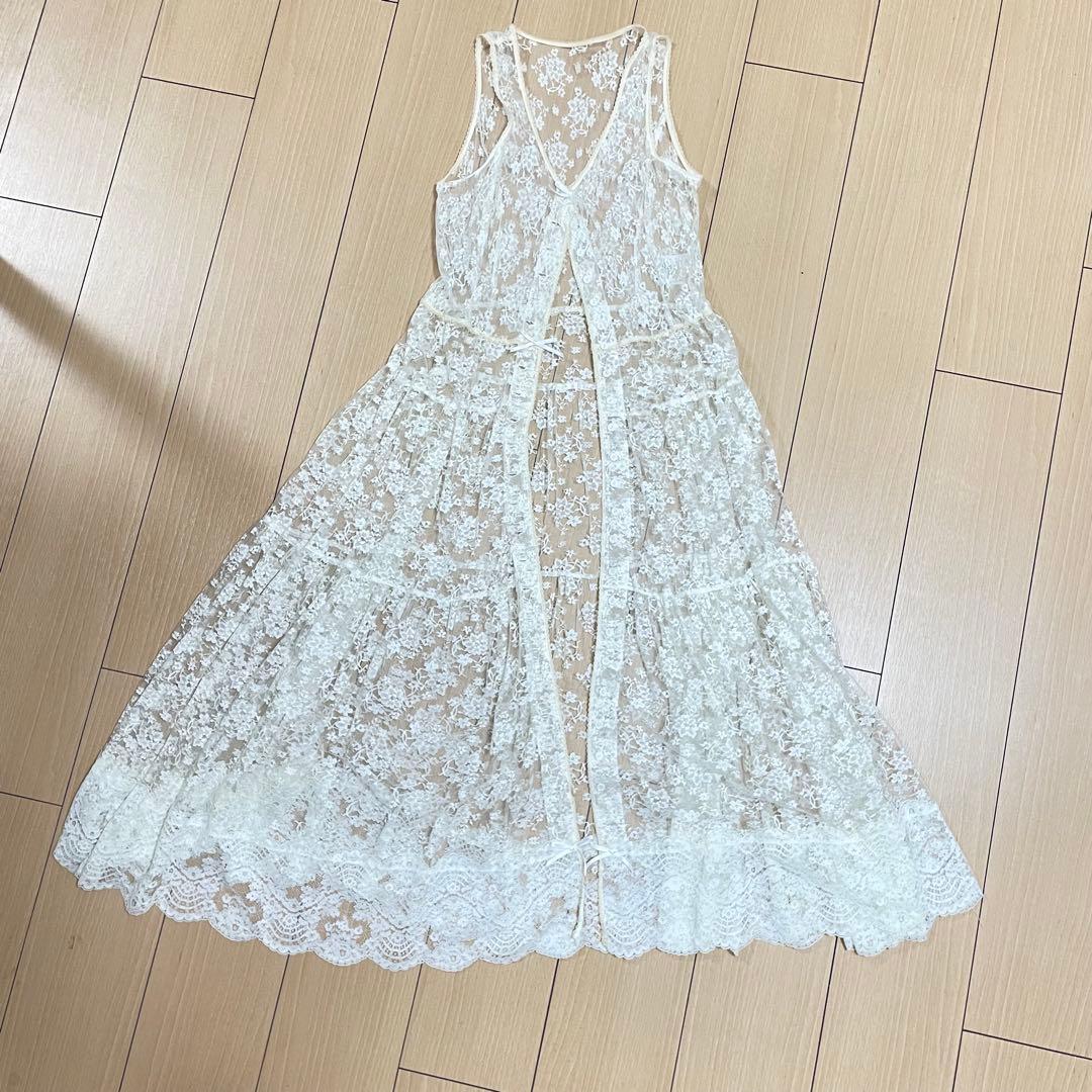 ピンクハウス　レース　ジレ　ベスト　ワンピース