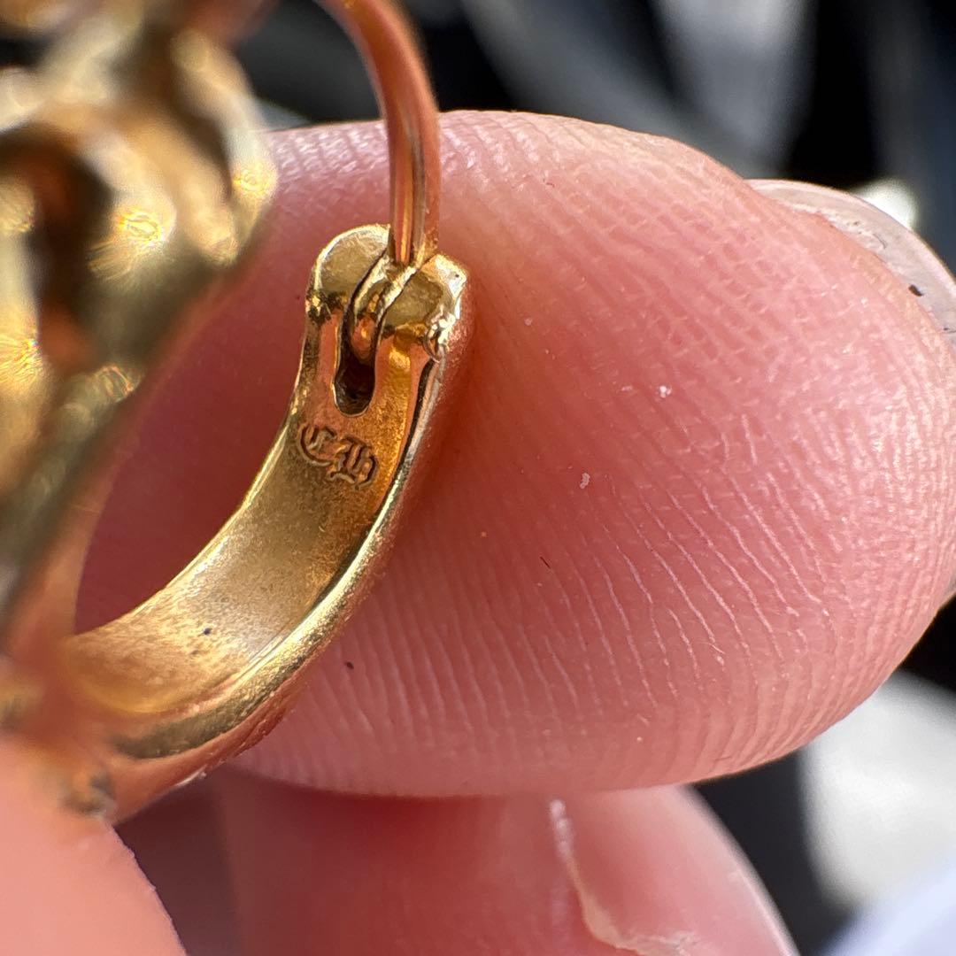 クロムハーツ　22k フープスクロールタイニーピアス