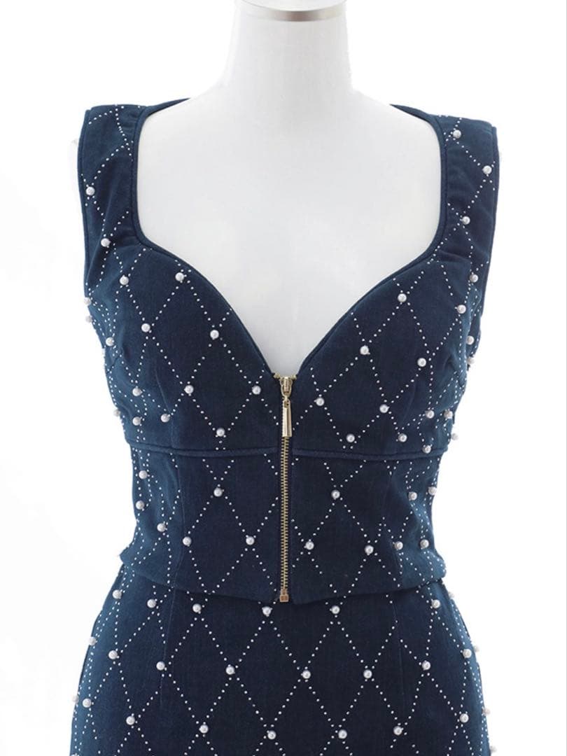 【極美品】JEWELS 格子柄セットアップ タイト ミニドレス キャバドレス S