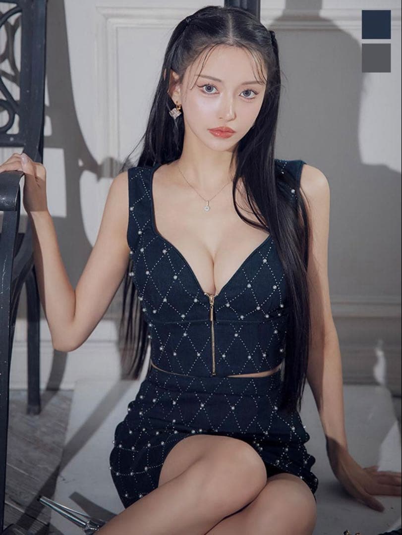 【極美品】JEWELS 格子柄セットアップ タイト ミニドレス キャバドレス S