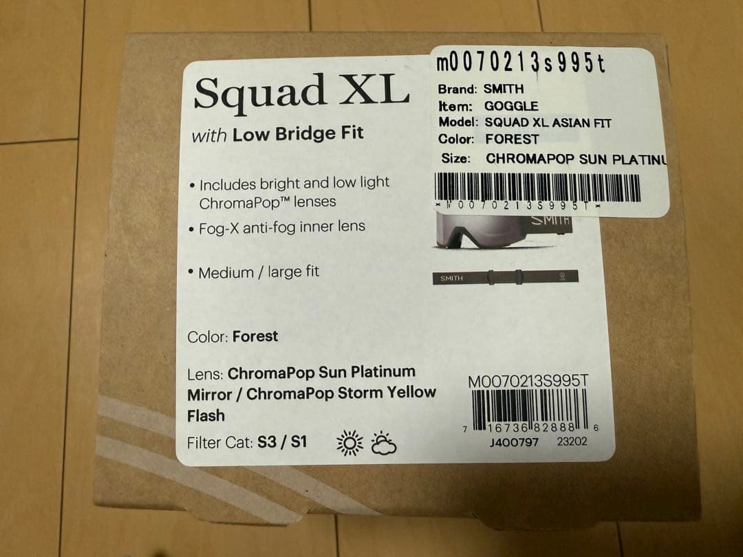 SMITH スミス　ゴーグル　squad xl アジアンフィット　スカッド