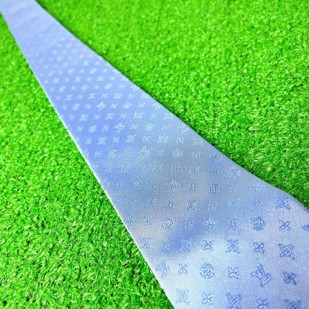 ヴィトン クラヴァット モノグラム アジュール MR0261 シルク ブルー