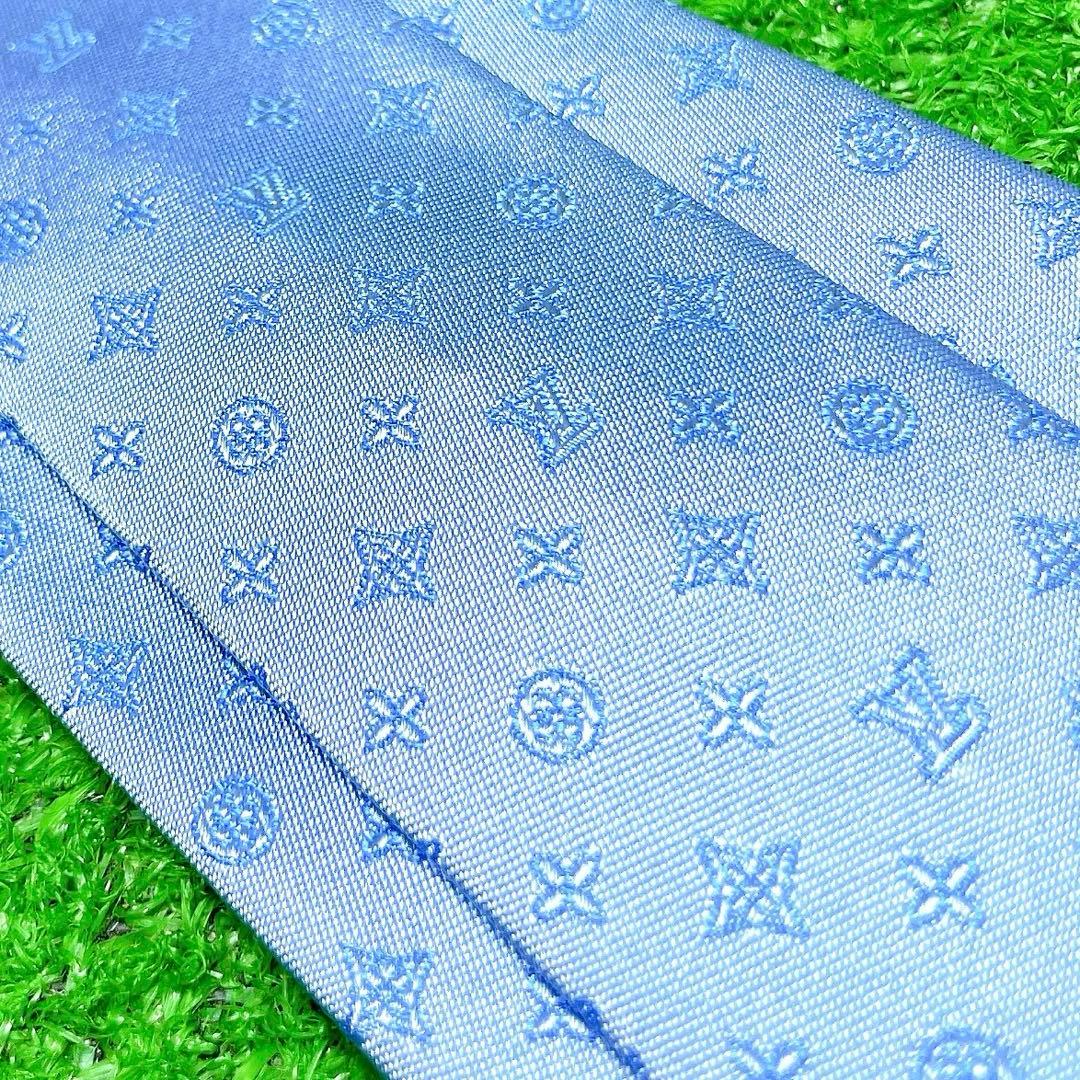 ヴィトン クラヴァット モノグラム アジュール MR0261 シルク ブルー