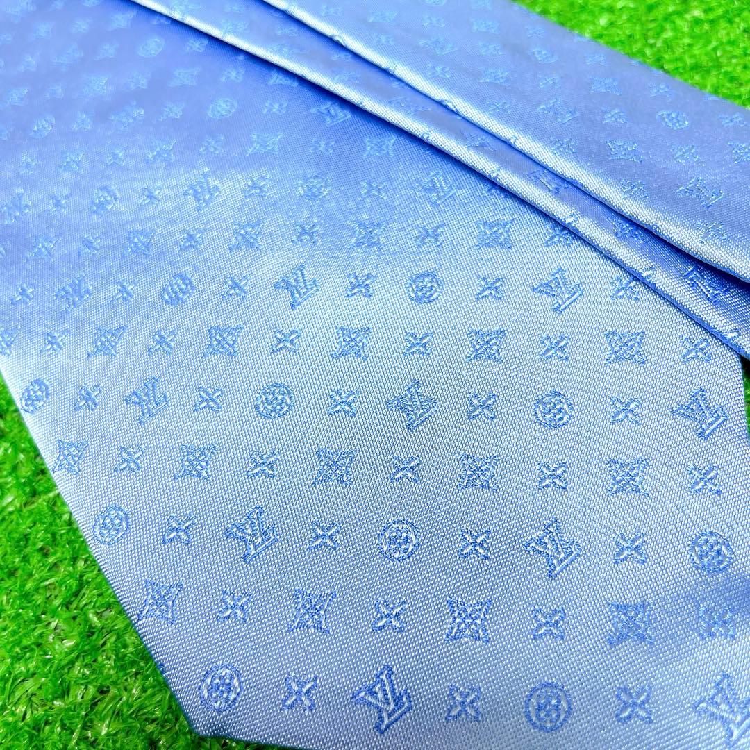 ヴィトン クラヴァット モノグラム アジュール MR0261 シルク ブルー