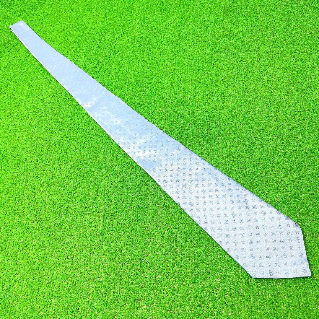 ヴィトン クラヴァット モノグラム アジュール MR0261 シルク ブルー