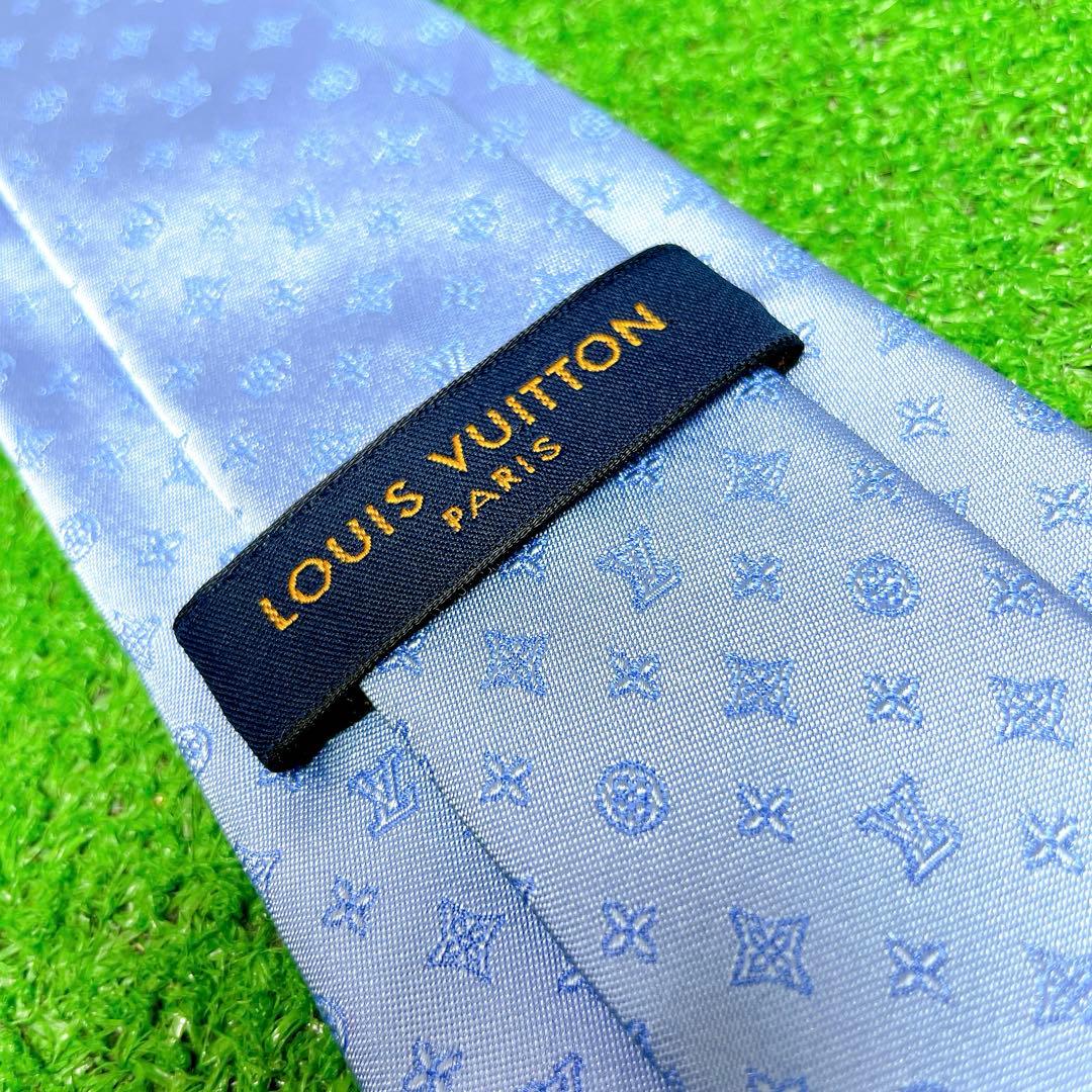 ヴィトン クラヴァット モノグラム アジュール MR0261 シルク ブルー