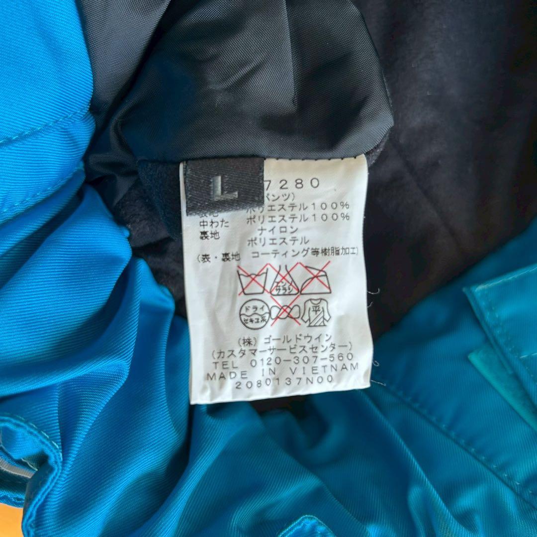 【GOLDWIN】L ホワイト/ブルー スキーウェア 上下セット c110