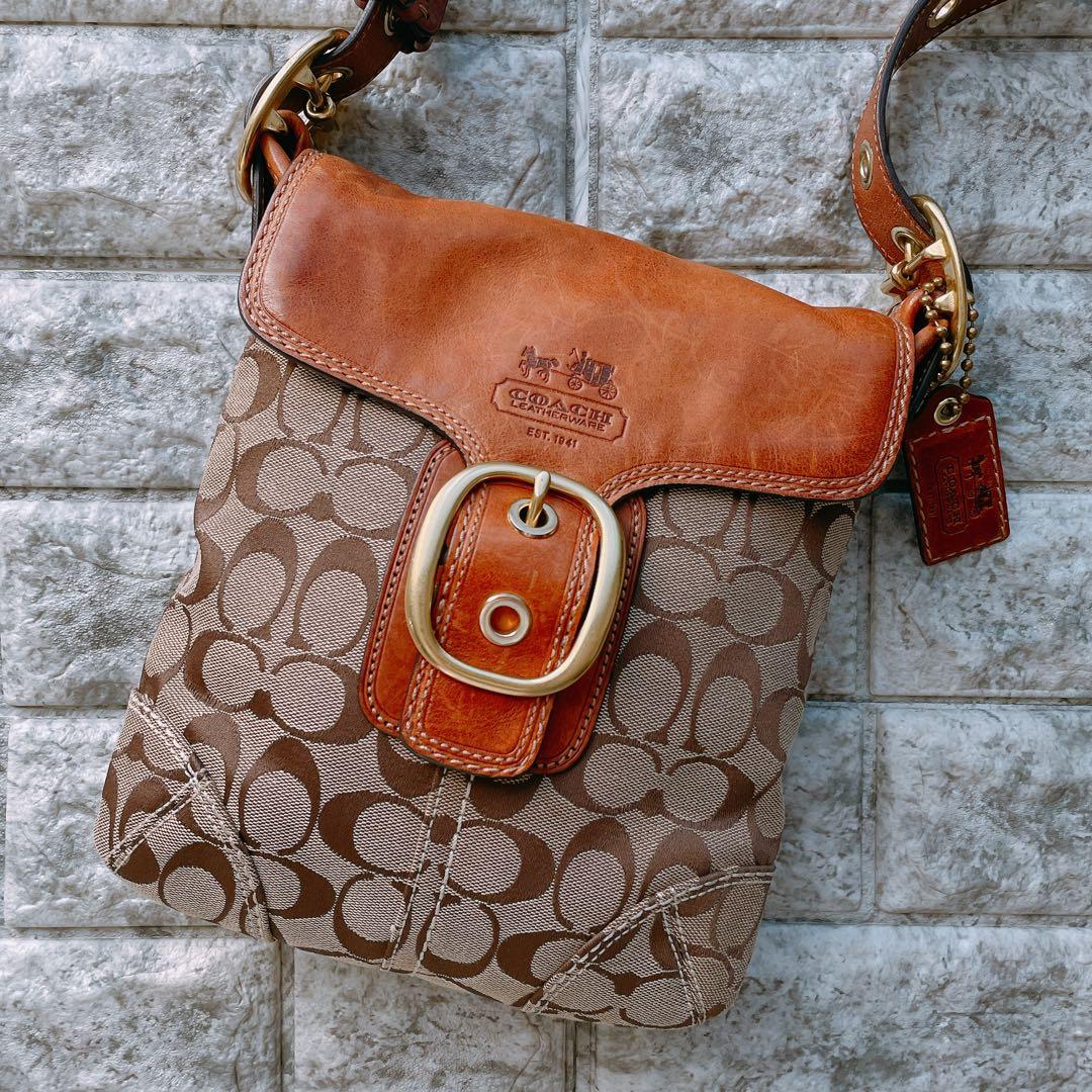 良品✨コーチ ブリーカー ショルダーバッグ キャンバス×レザー ソーホー 金具