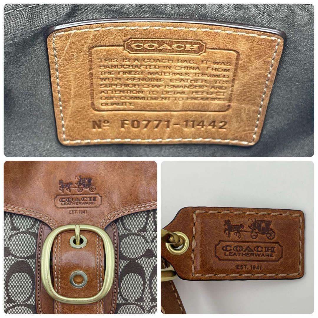 良品✨コーチ ブリーカー ショルダーバッグ キャンバス×レザー ソーホー 金具