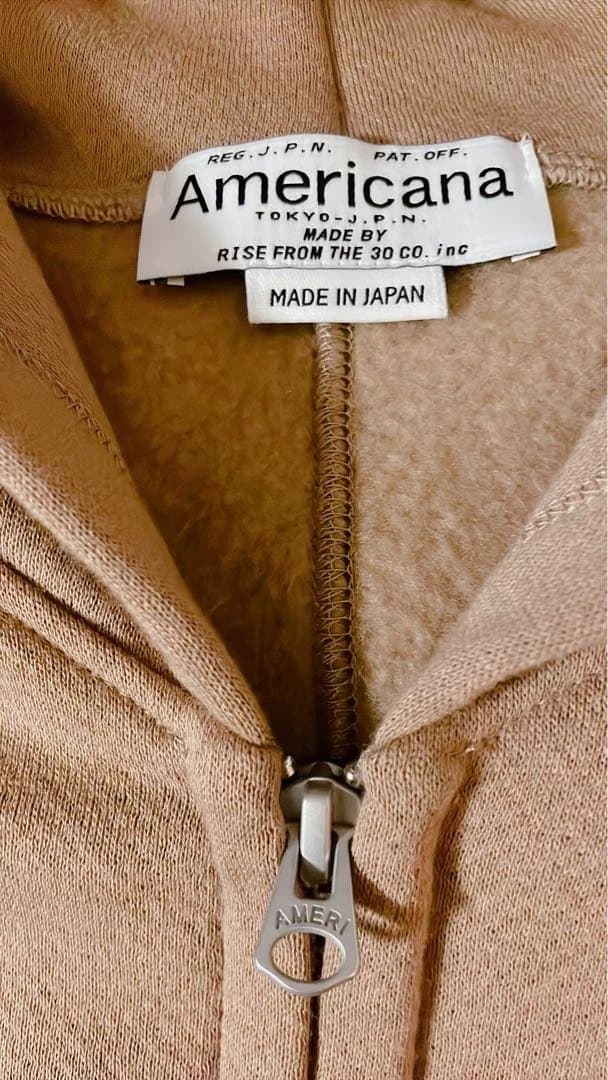 Americana アメリカーナ ワイド フルジップ フーディー　モカ