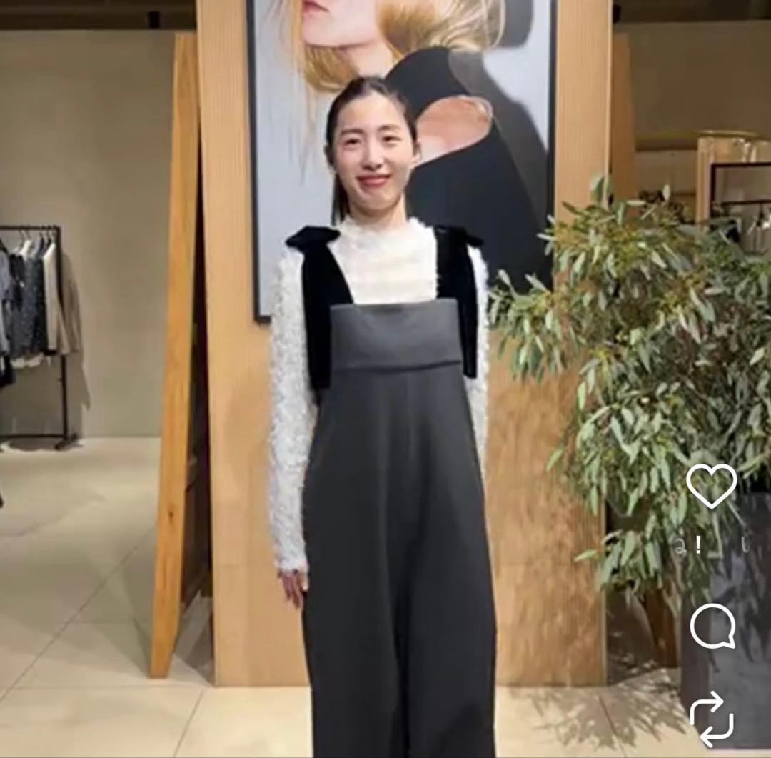 cygne リボンショルダーオールインワン Stelle GRAY 0サイズ