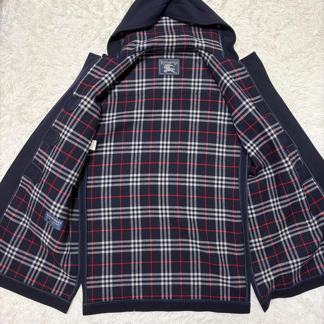 カシミヤ混✨BURBERRY バーバリー　ダッフルコート　ネイビーフリーサイズ