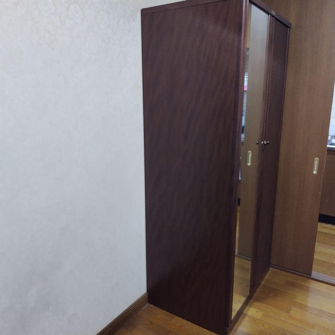 洋服ダンス　クローゼット　ワードローブ　ダークブラウン