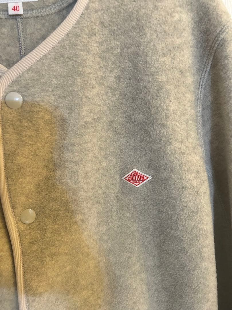 DANTON ダントン ウールモッサ ノーカラージャケット グレー 40
