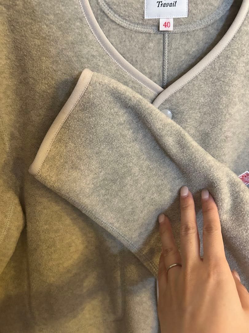 DANTON ダントン ウールモッサ ノーカラージャケット グレー 40