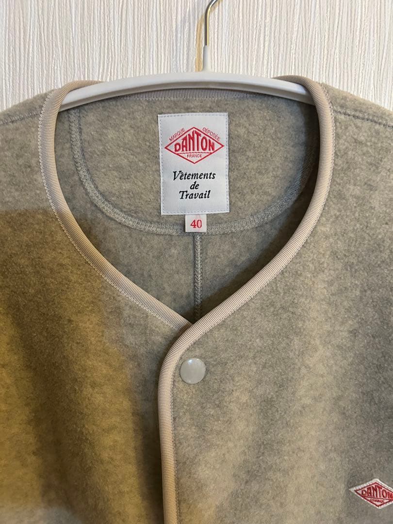 DANTON ダントン ウールモッサ ノーカラージャケット グレー 40