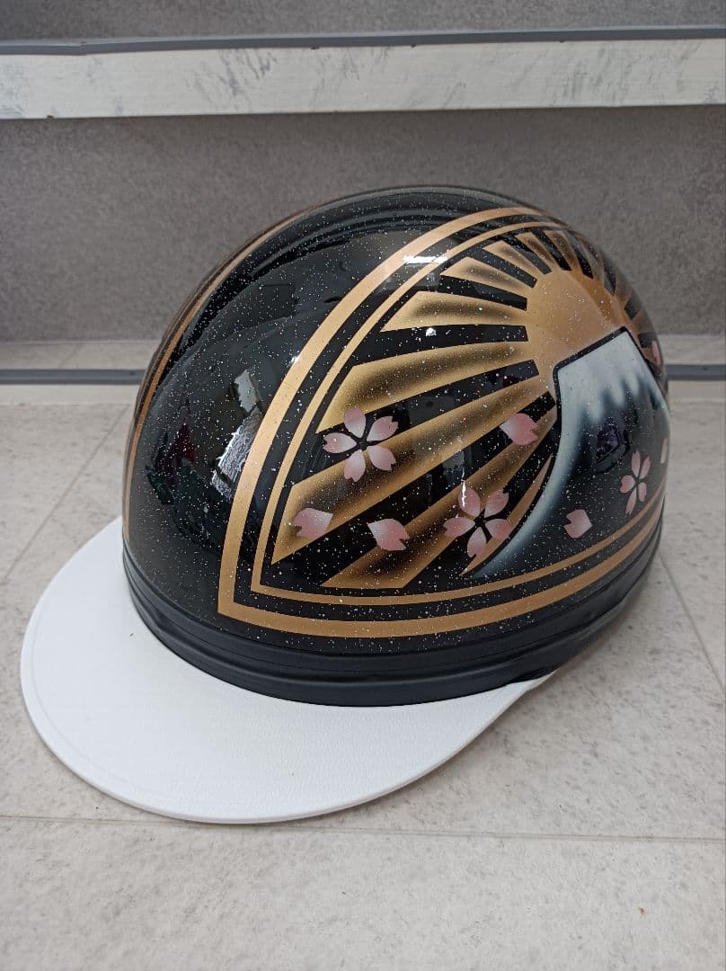 カスタムコルク半　黒金富士日章　桜花　七色ラメ