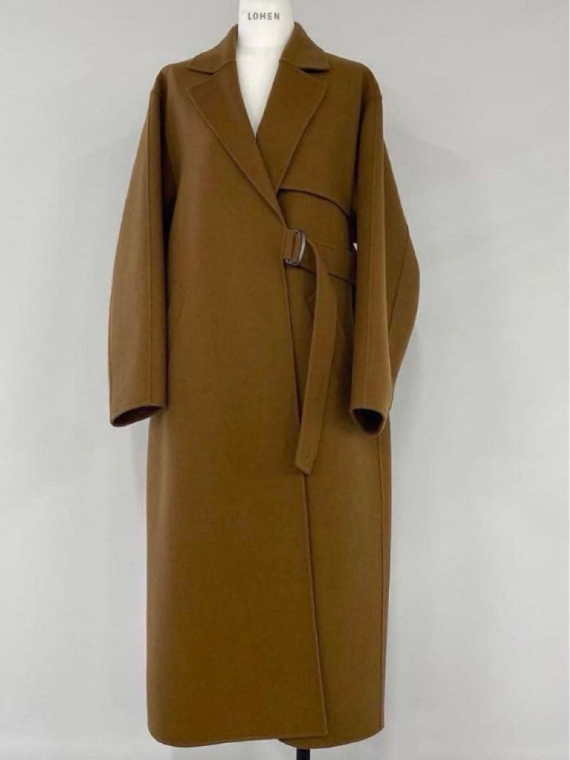 LOHEN／ローヘン ロングタイロッケンウールリバーコート キャメル