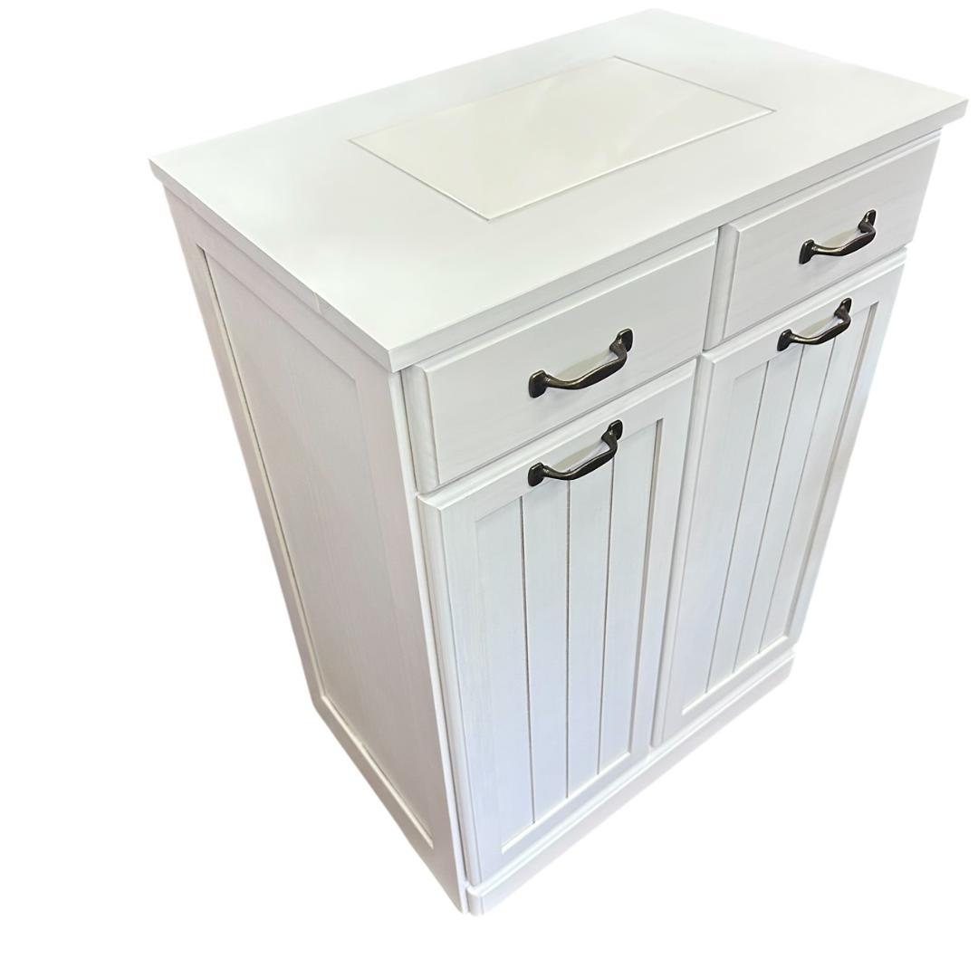 【新品・未使用】　天板タイル　ダストボックス　ゴミ箱 ホワイト