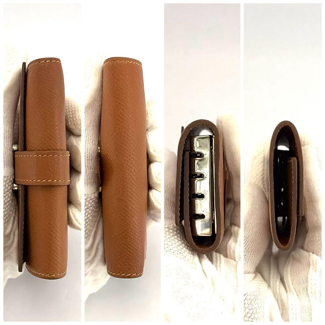 Xmasセール‼️【入手困難‼️上品なシルエット‼️】エルメス　キーケース　べアン　茶