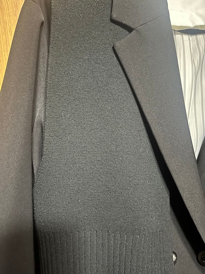 【suzu】UN3D. ニットドッキングジャケット(ブラック/ブラック)