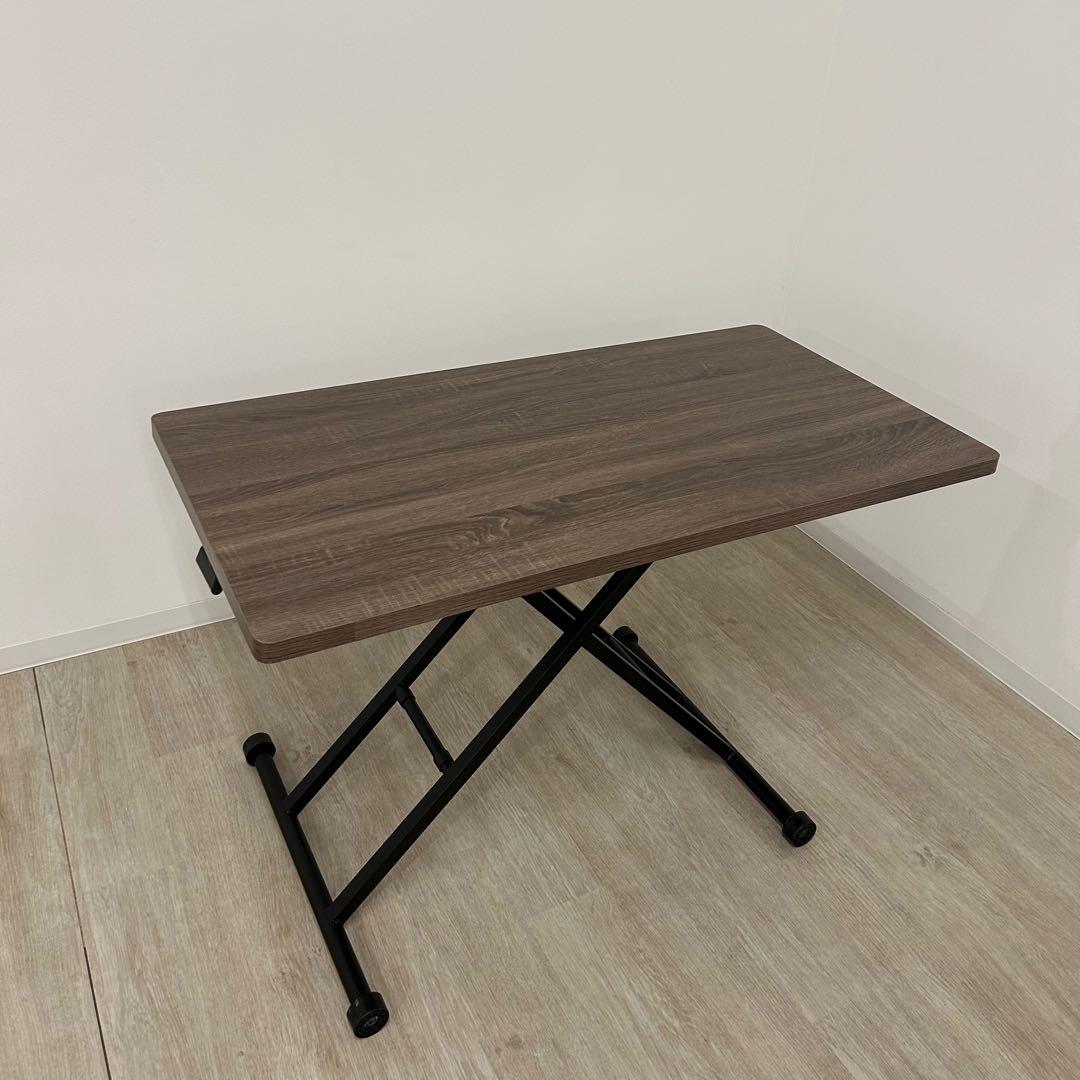 展示品・アウトレット★昇降テーブル 木目 リビングテーブル ダイニングテーブル