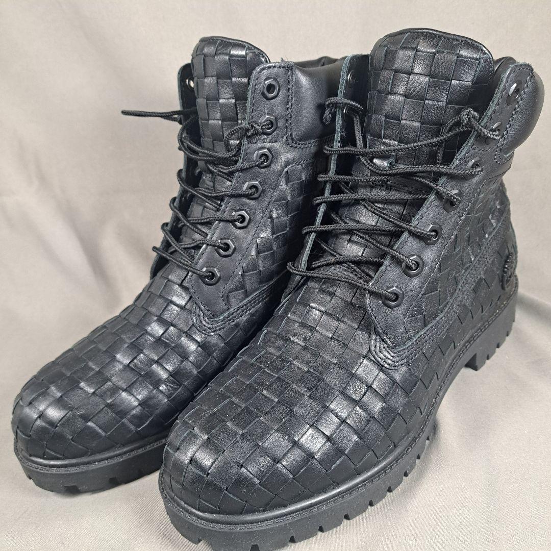 Timberland　編み込み　プレミアムウーブンブーツ　26㎝　ブラック
