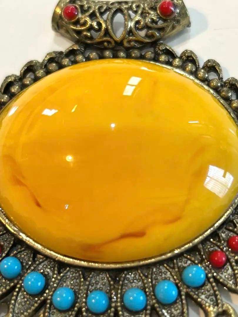希少‼️チベット　装飾品　ペンダントトップ　仏具　骨董　お守り　アゲート？瑪瑙？