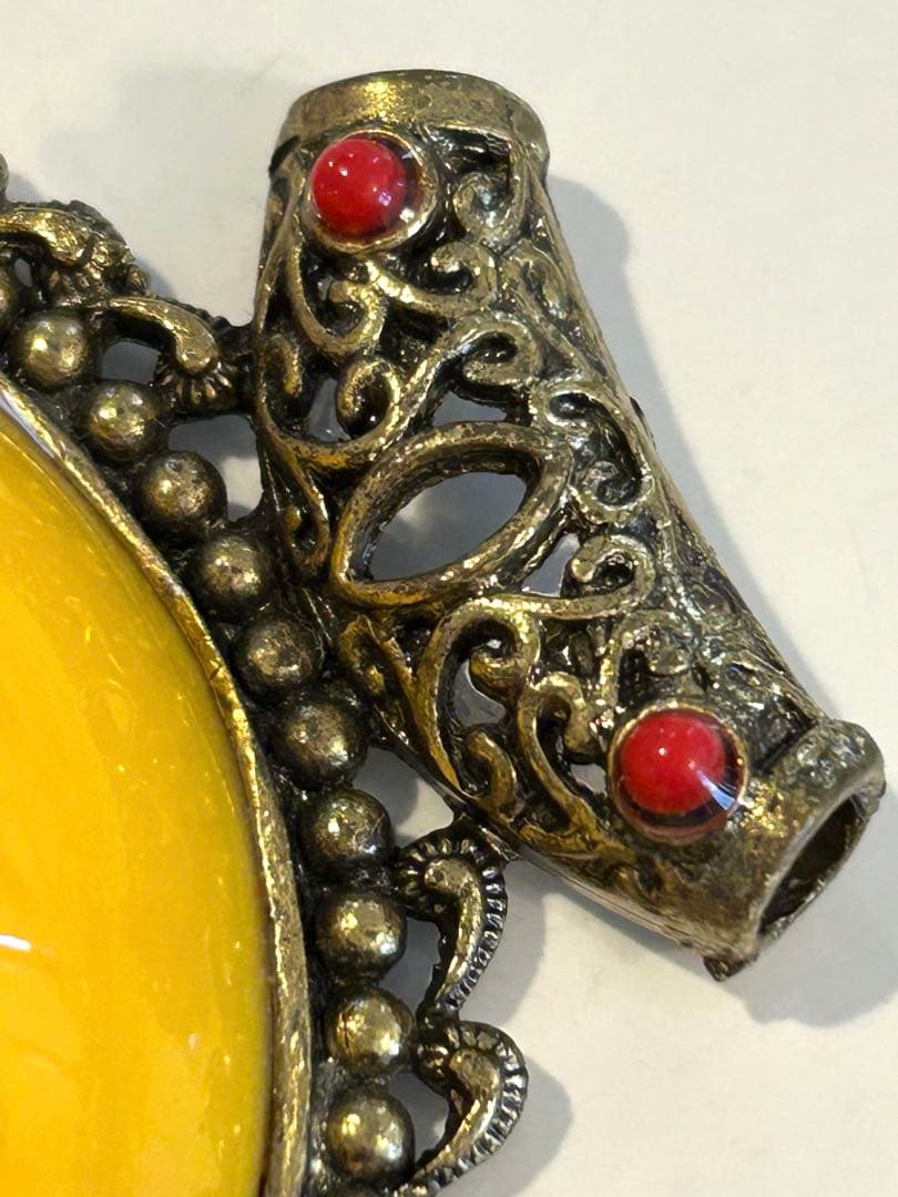 希少‼️チベット　装飾品　ペンダントトップ　仏具　骨董　お守り　アゲート？瑪瑙？