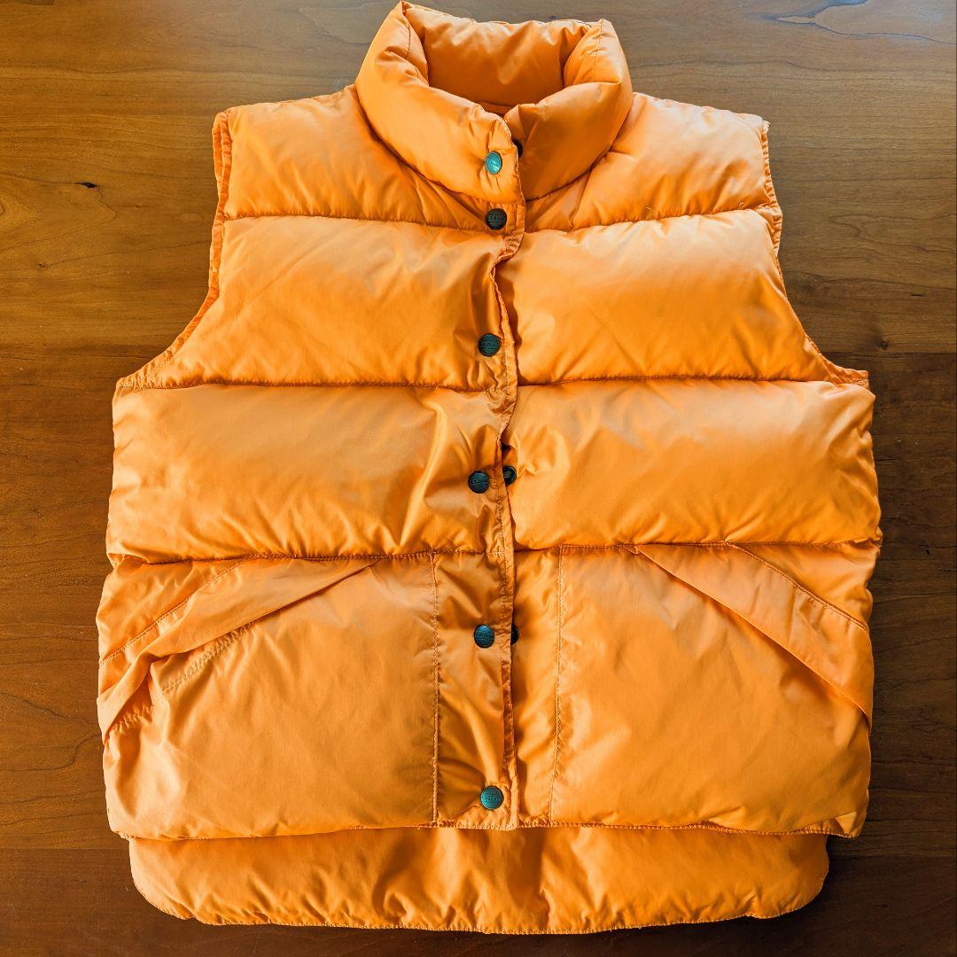 USED美品 L.L.Bean グースダウンベスト レディースM相当 オレンジ系