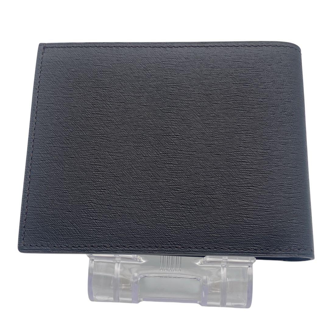 【未使用級】 ダンヒル dunhill 二つ折り財布 ロゴプレート ブラック