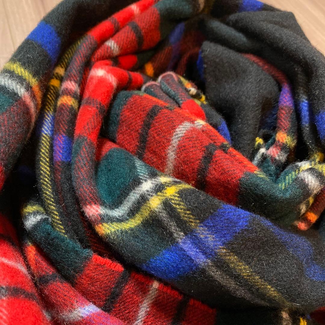 も*こ様 ジョンストンズ オブ エルガン カシミヤ 大判マフラー ショール チェ