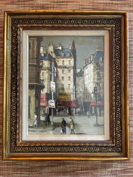 内田晃　絵画　【パリの街角】　※真執証明書つき