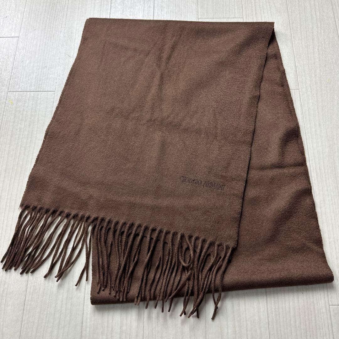 Giorgio Armani ジョルジオ・アルマーニ マフラー カシミヤブラウン