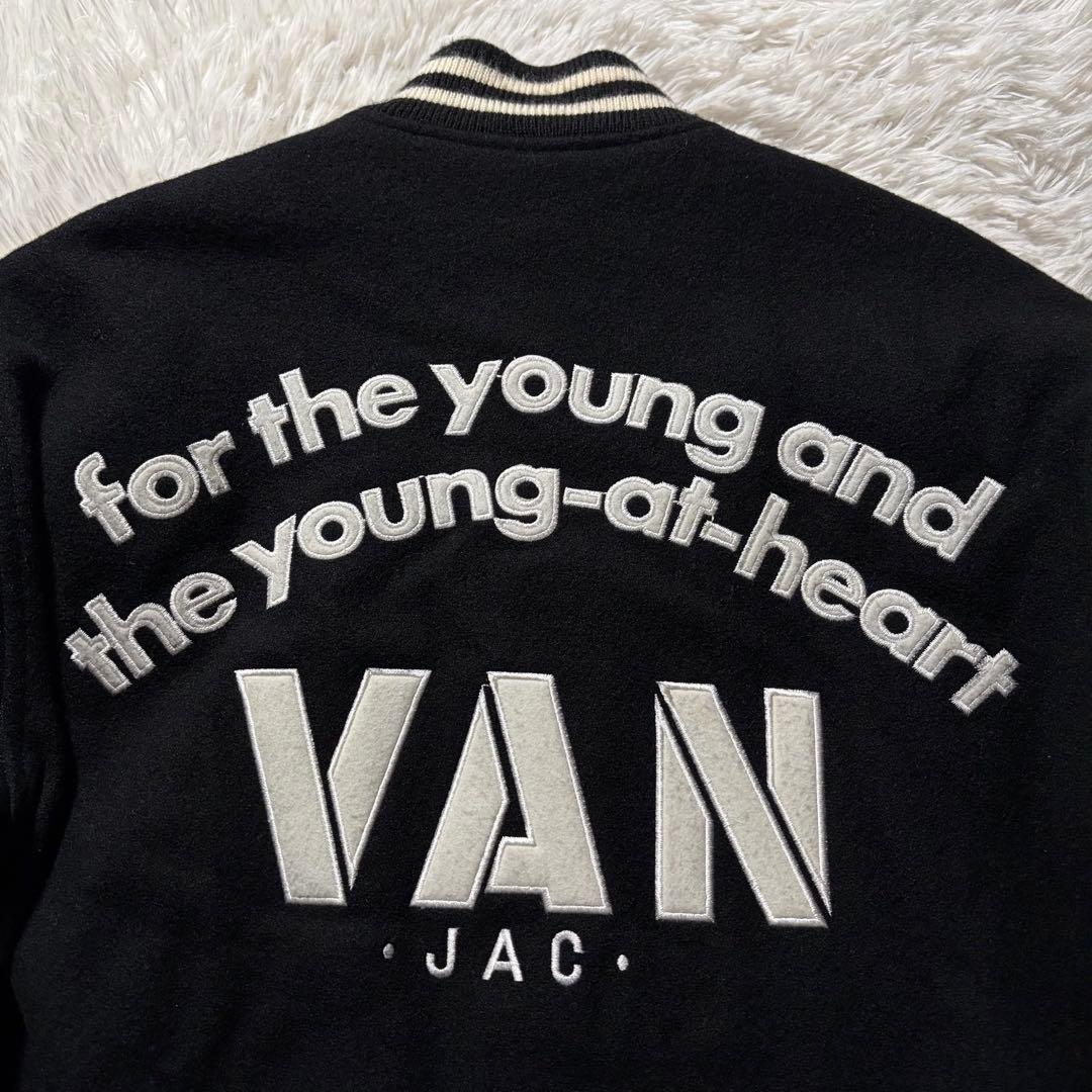 ナ*コ様 美品/現行タグ●VAN JACKET スタジャン　袖レザー　アーチロゴ