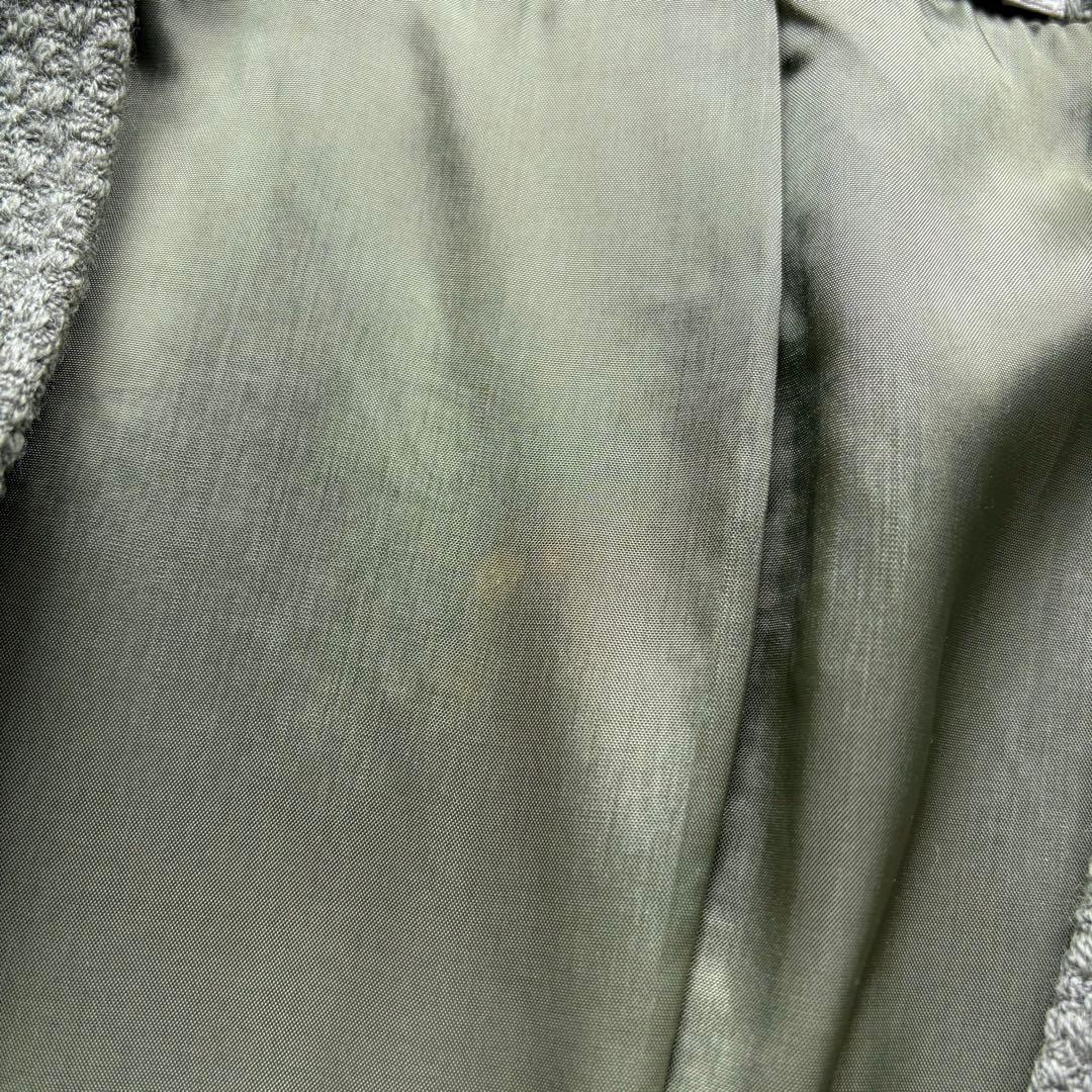 【美品】クリスチャンディオール ノーカラージャケット ウール 1B グリーン系