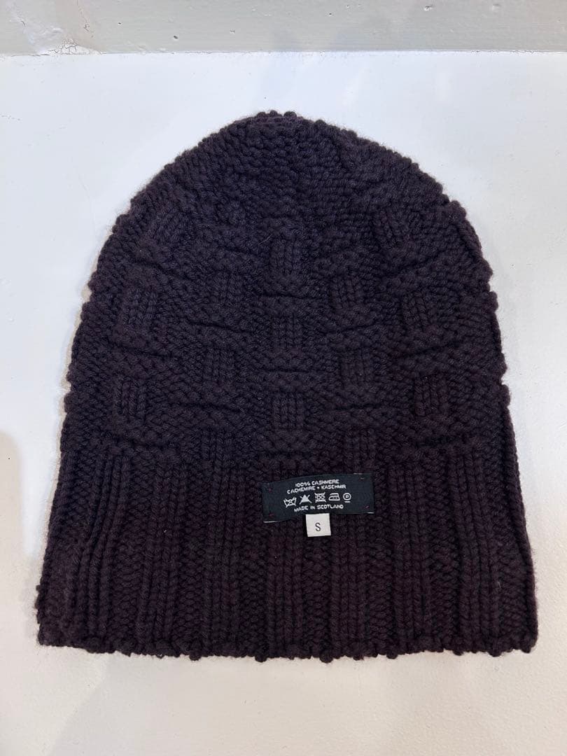HERMES カシミヤ100% ニット帽 ビーニー ボルドー 良品